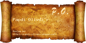 Papdi Olivér névjegykártya